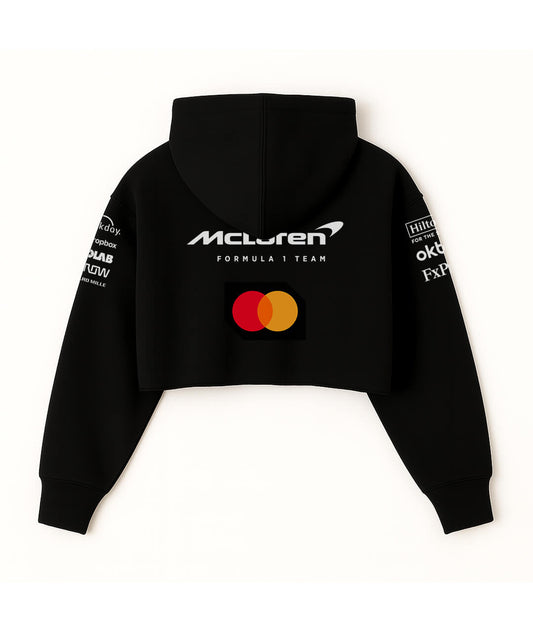McLaren Black Cropped Hoodie