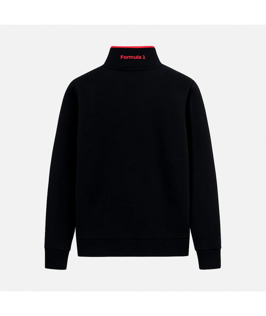 F1 Black Quarter-Zip Sweatshirt – Red Trim