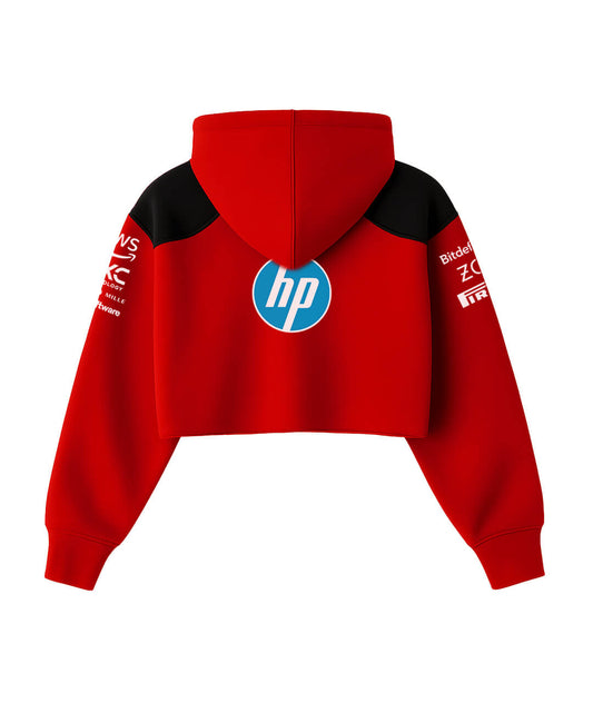 Scuderia Ferrari Retro Red Cropped Hoodie