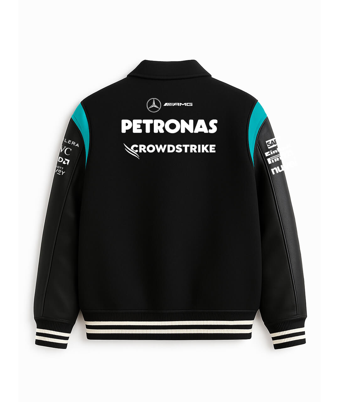 Mercedes AMG Petronas Varsity Jacket – Black & Teal Edition