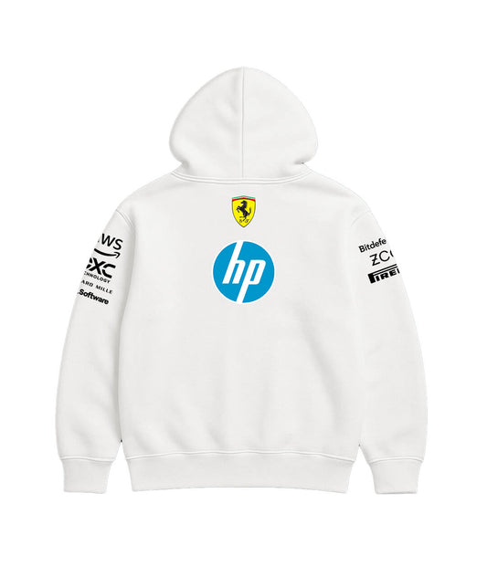 Ferrari White Solid Hoodie