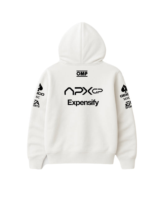 APEX GP White Sponsor Hoodie – Limited Edition