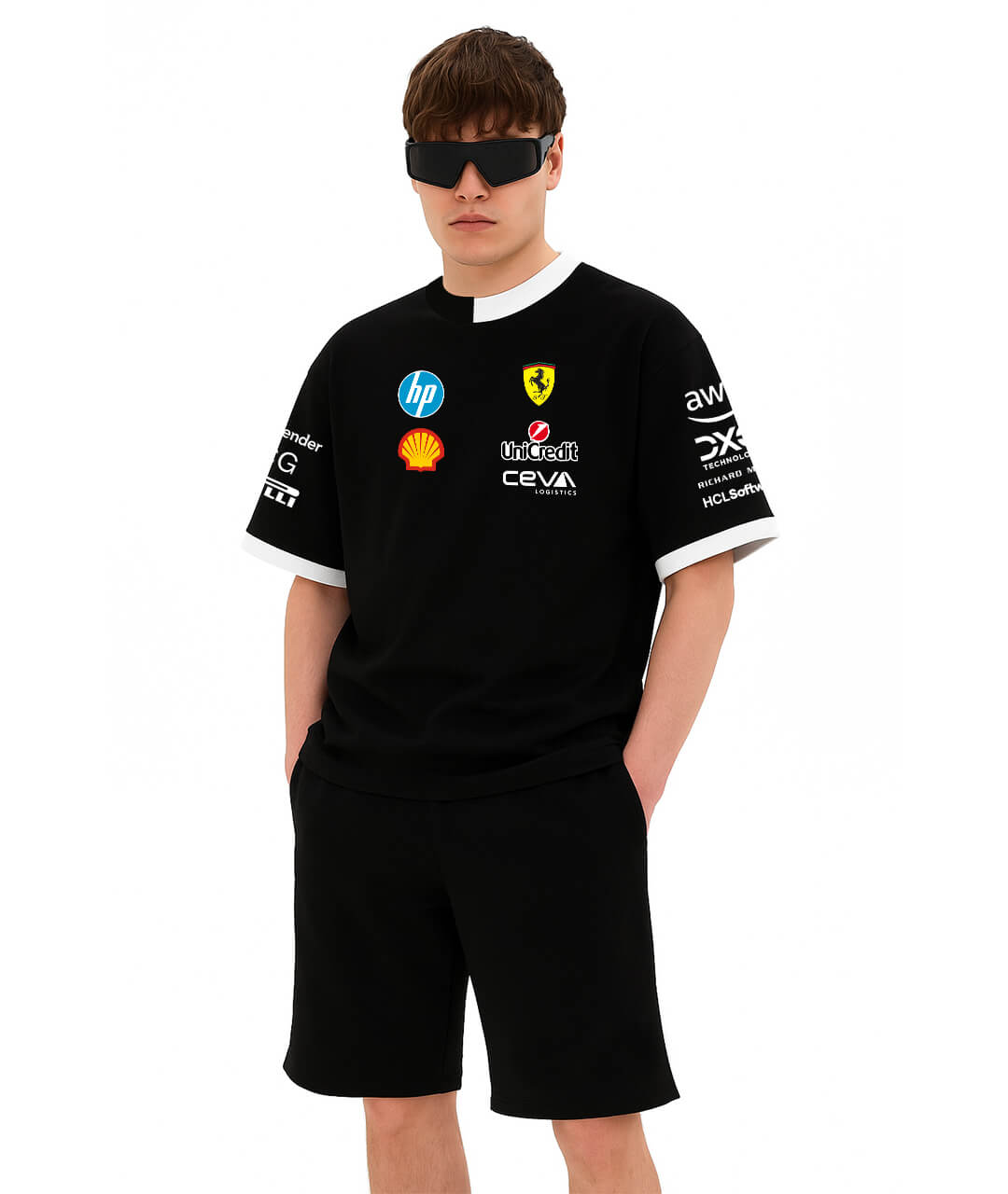 Ferrari Black Oversized Team Tshirt 2025