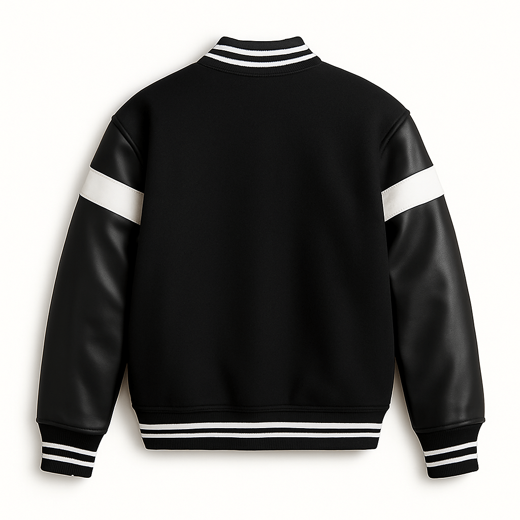 Noir Stripe Varsity Jacket