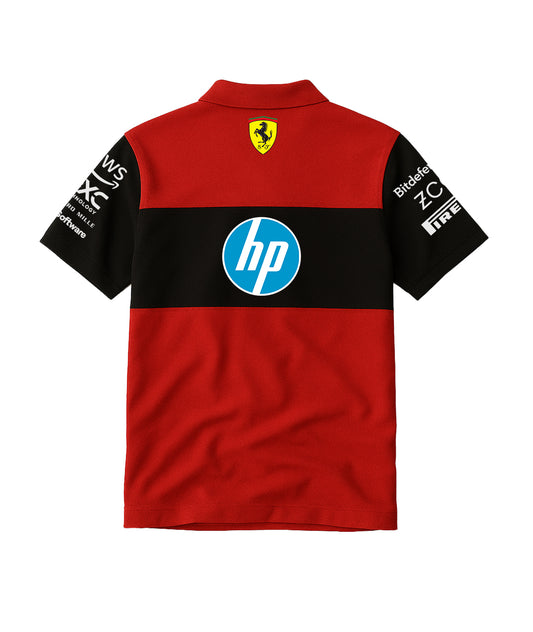 Ferrari Red Black Retro Season Polo