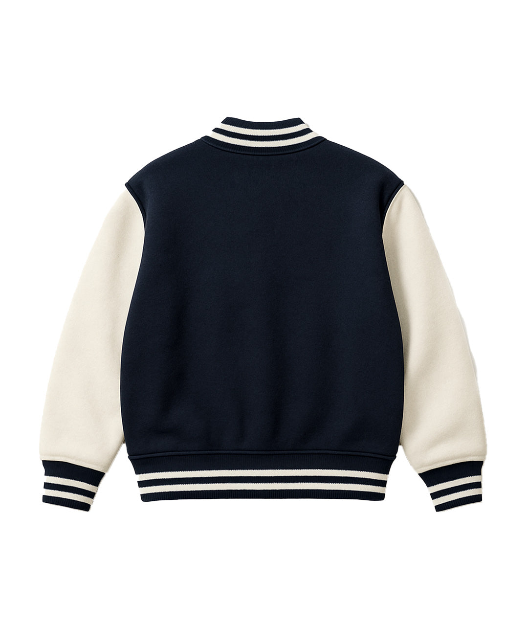 Navy Varsity Jacket with White Sleeves