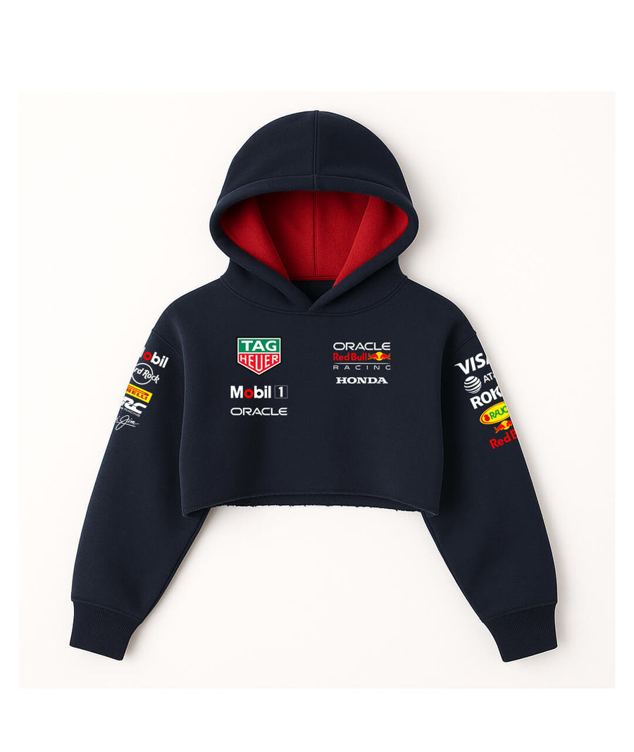 RB Racing Navy Cropped Hoodie