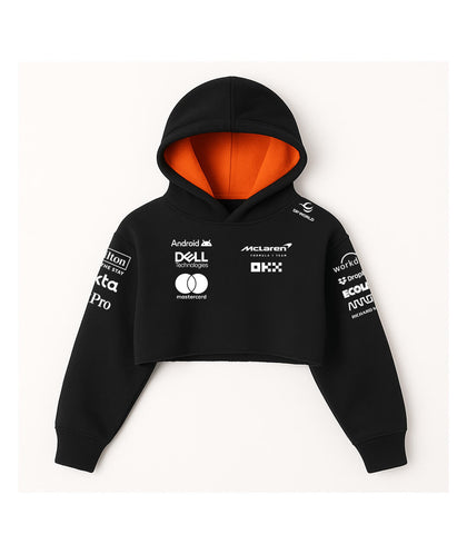 McLaren Black Cropped Hoodie