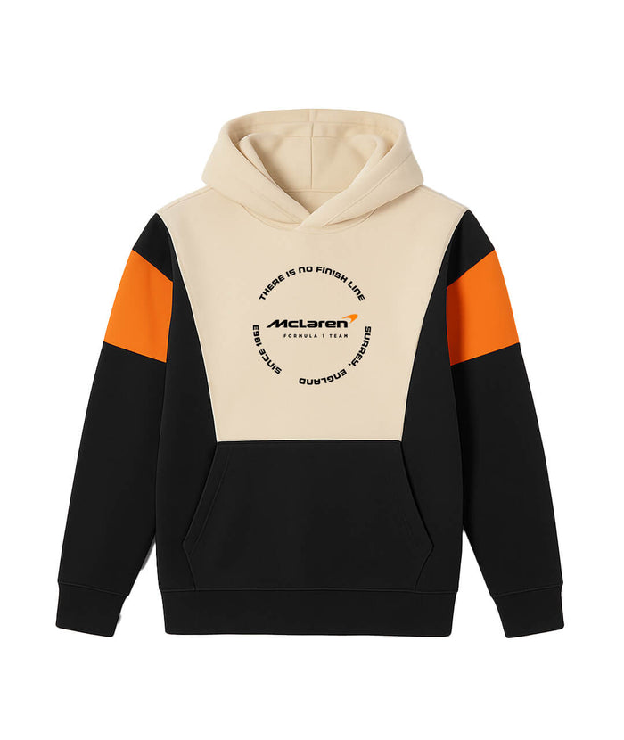 McLaren Triple-Tone Street Hoodie – Oversized Beige/Black/Orange