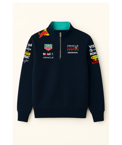 Red Bull Navy Teal Half Zipper