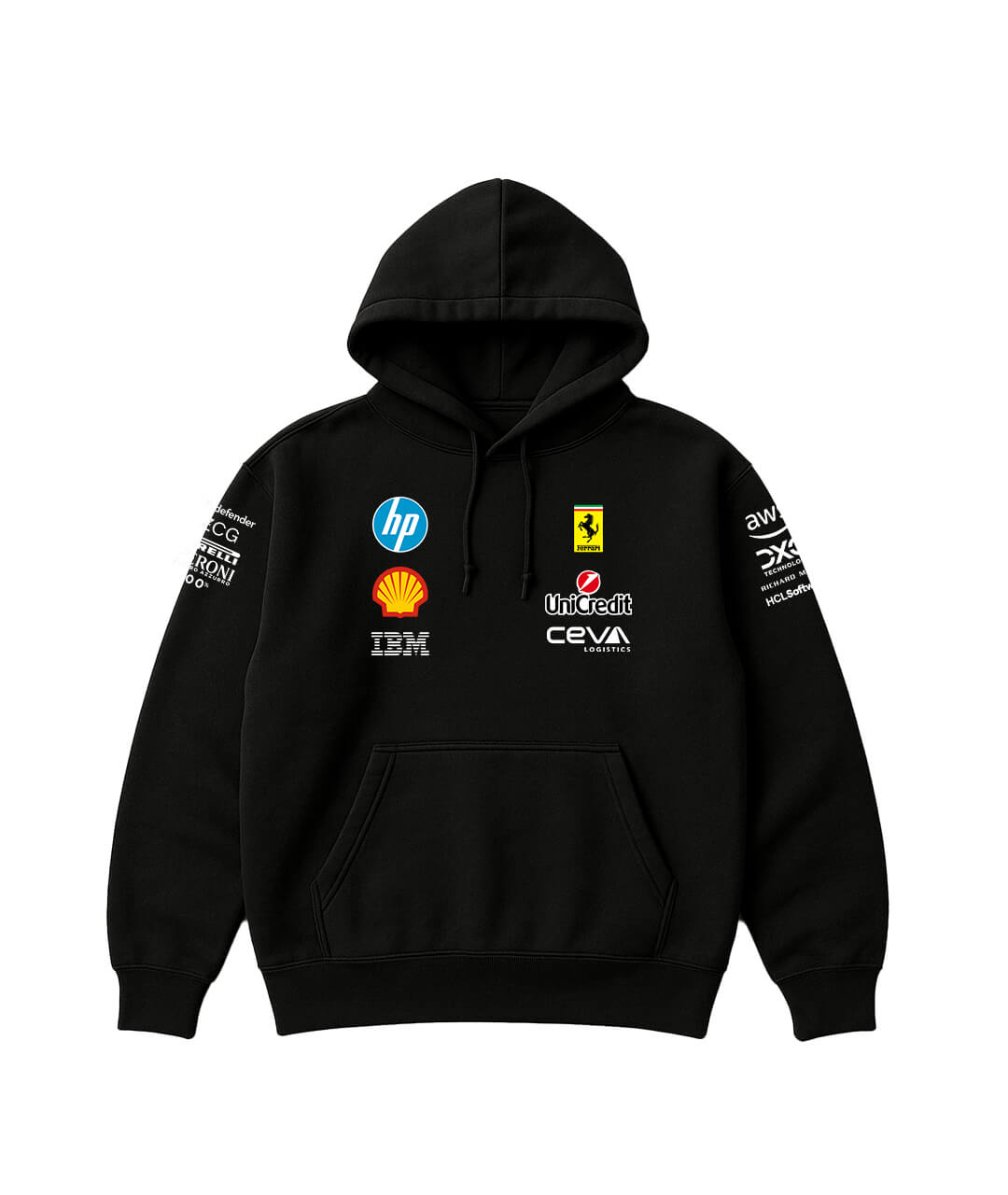 Ferrari Black Sponsor Hoodie
