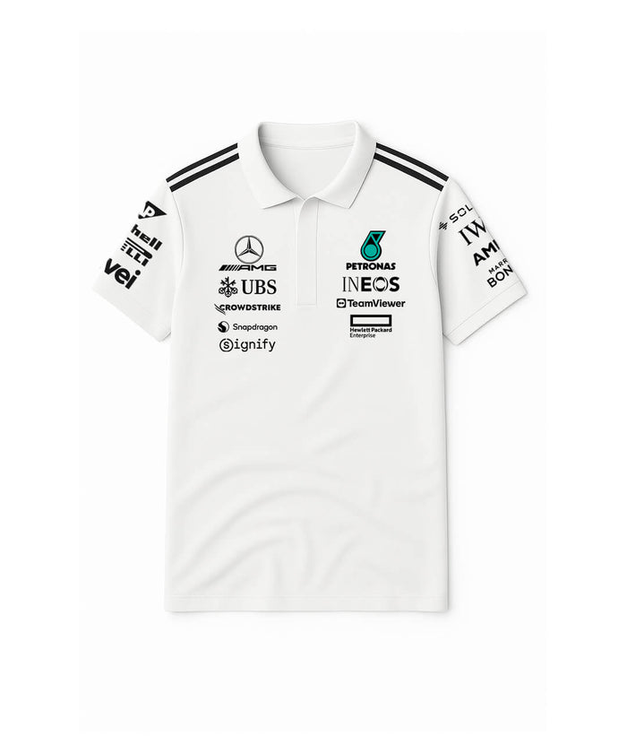Mercedes White Team Tshirt 2025