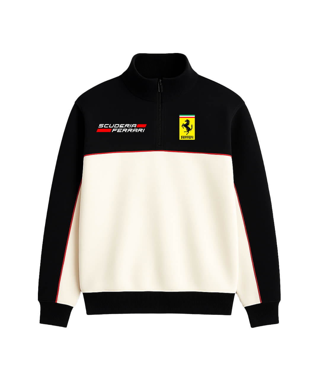 Ferrari Dual-Tone Half-Zip – Black & White Edition