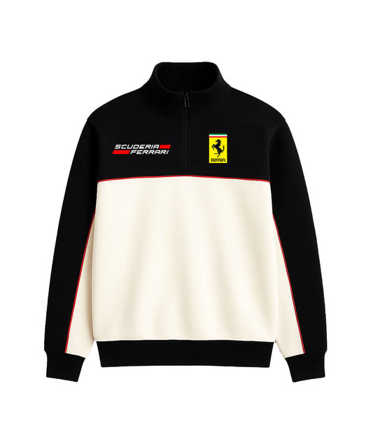 Ferrari Dual-Tone Half-Zip – Black & White Edition