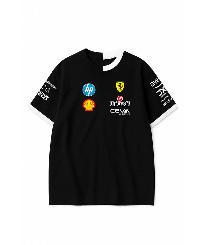 Ferrari Black Oversized Team Tshirt 2025