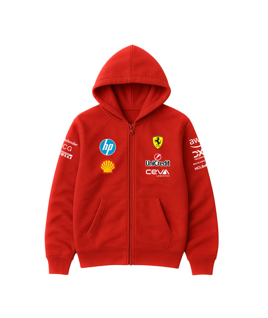 Ferrari Full-Zip Hoodie – Rosso Corsa Edition