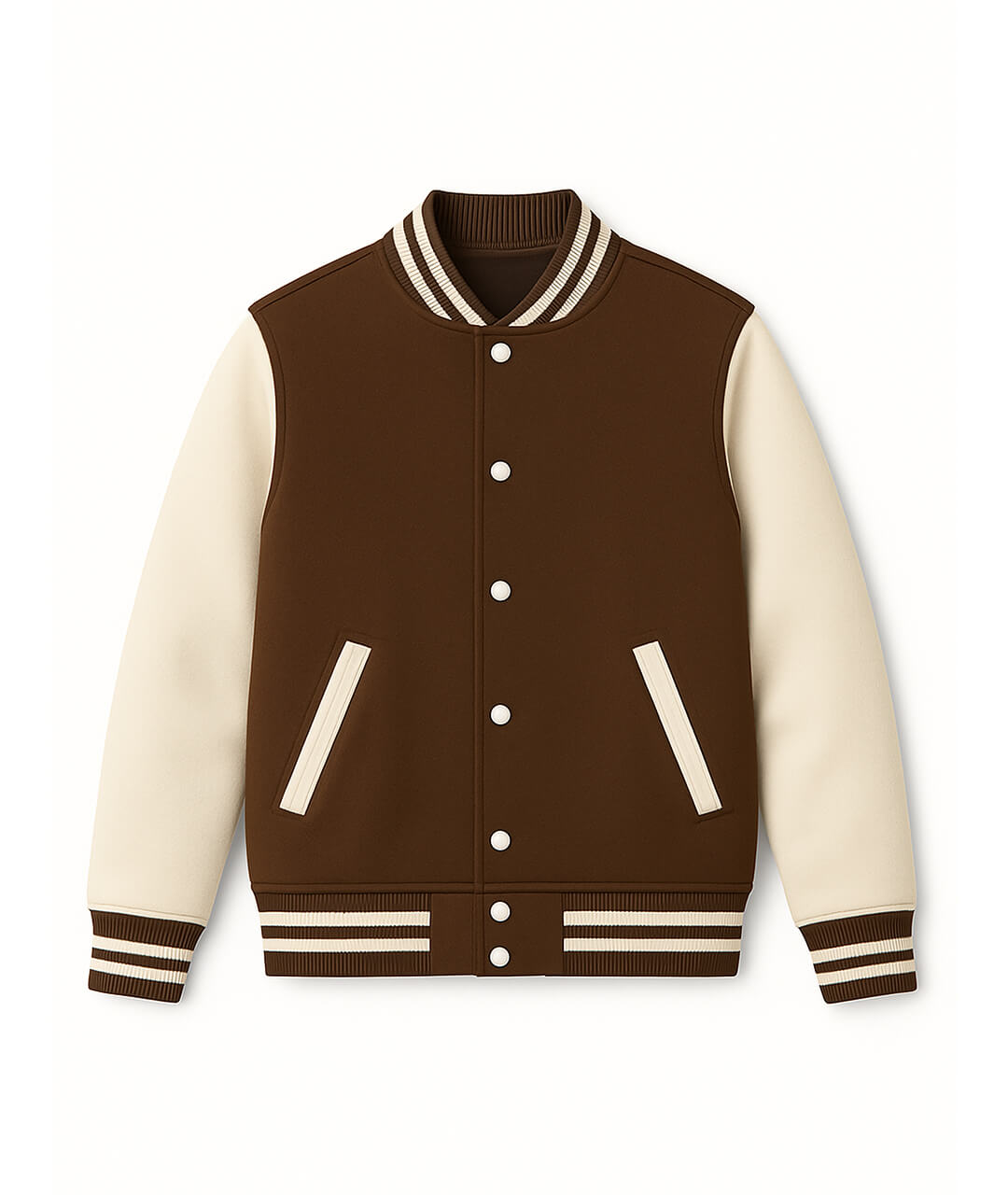 Brown Cream Cotton Varsity