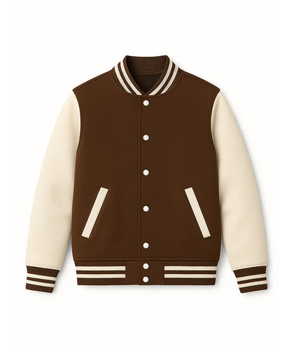 Brown Cream Cotton Varsity