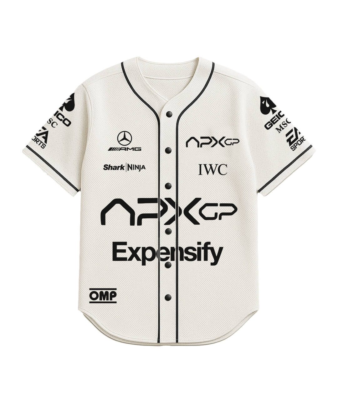 Apex GP White Summer Baseball Jersey