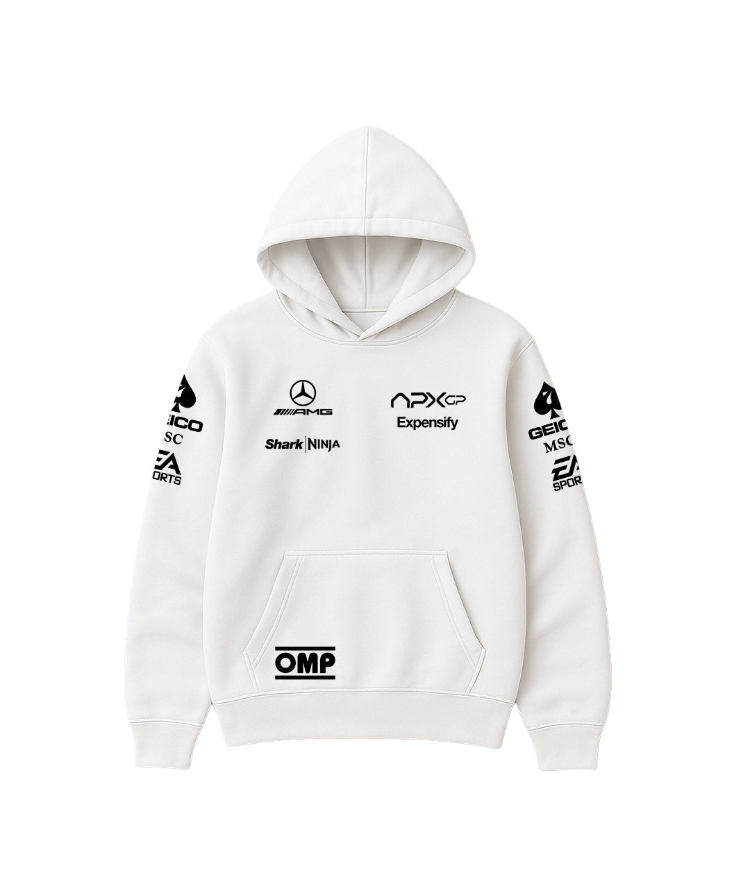 APEX GP White Sponsor Hoodie – Limited Edition – Armadio India