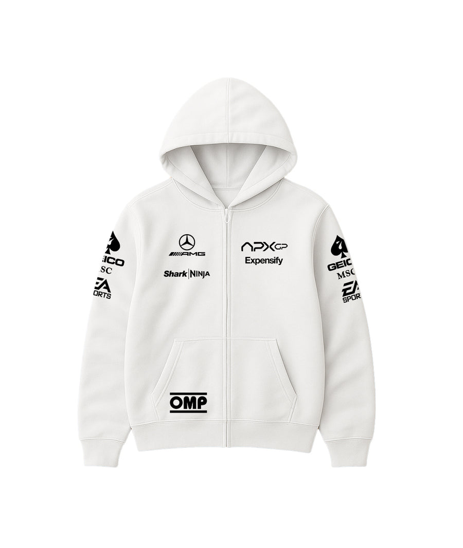 APEX GP White Sponsor Hoodie – Limited Edition