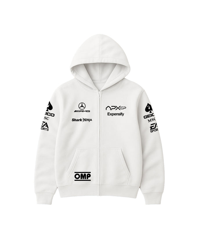 APEX GP White Sponsor Hoodie – Limited Edition