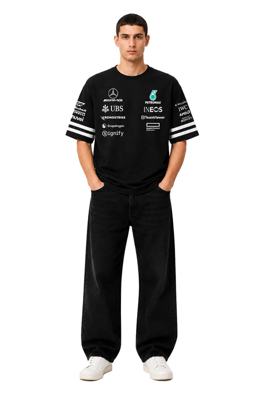 [CUSTOM] Mercedes  Black Oversized Team Tshirt