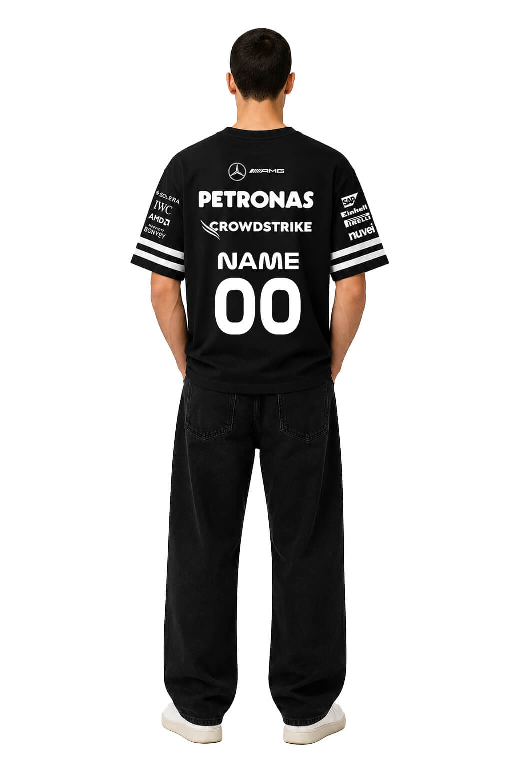 [CUSTOM] Mercedes  Black Oversized Team Tshirt