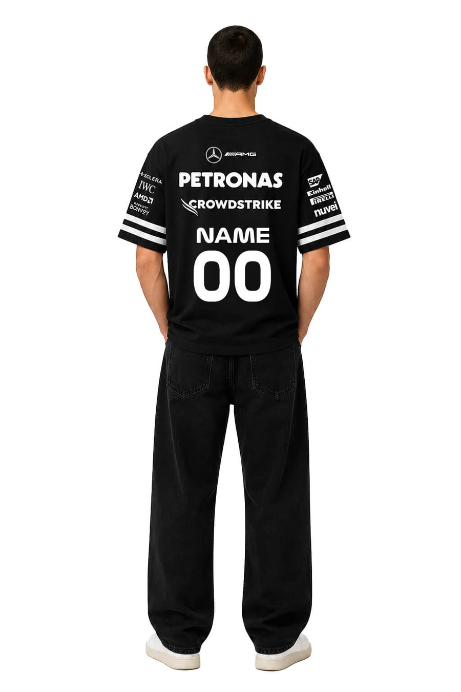 [CUSTOM] Mercedes  Black Oversized Team Tshirt