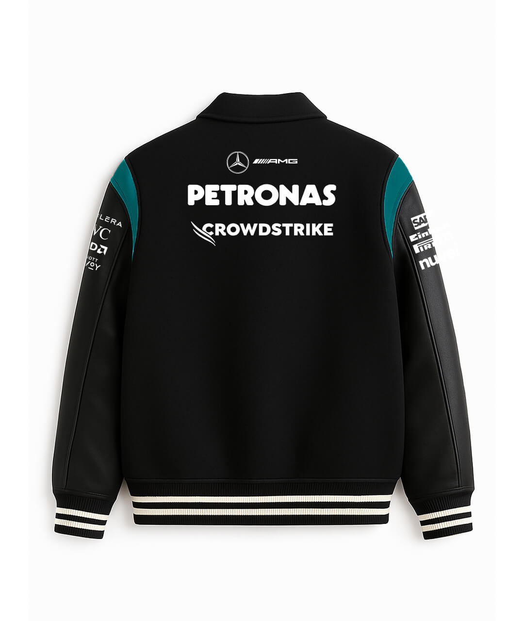 Mercedes AMG Petronas Varsity Jacket – Black & Teal Edition