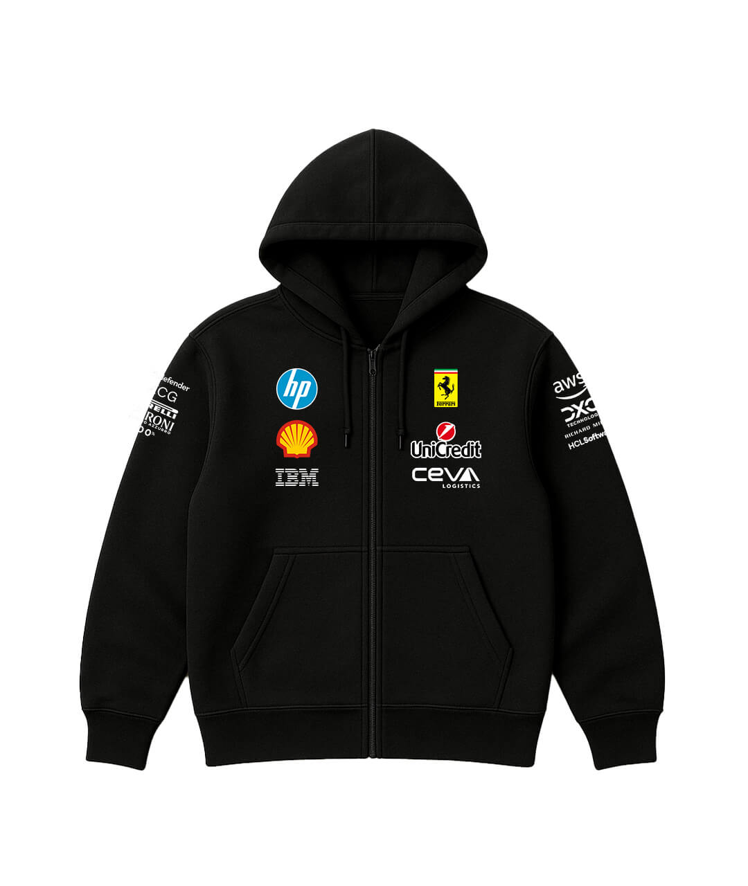 Ferrari Black Sponsor Hoodie
