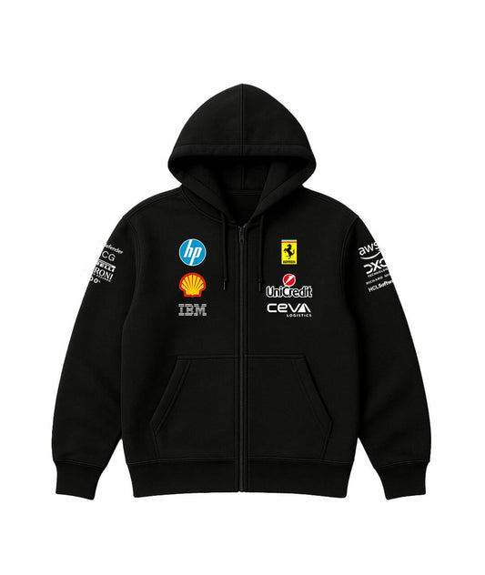 Ferrari Black Sponsor Hoodie