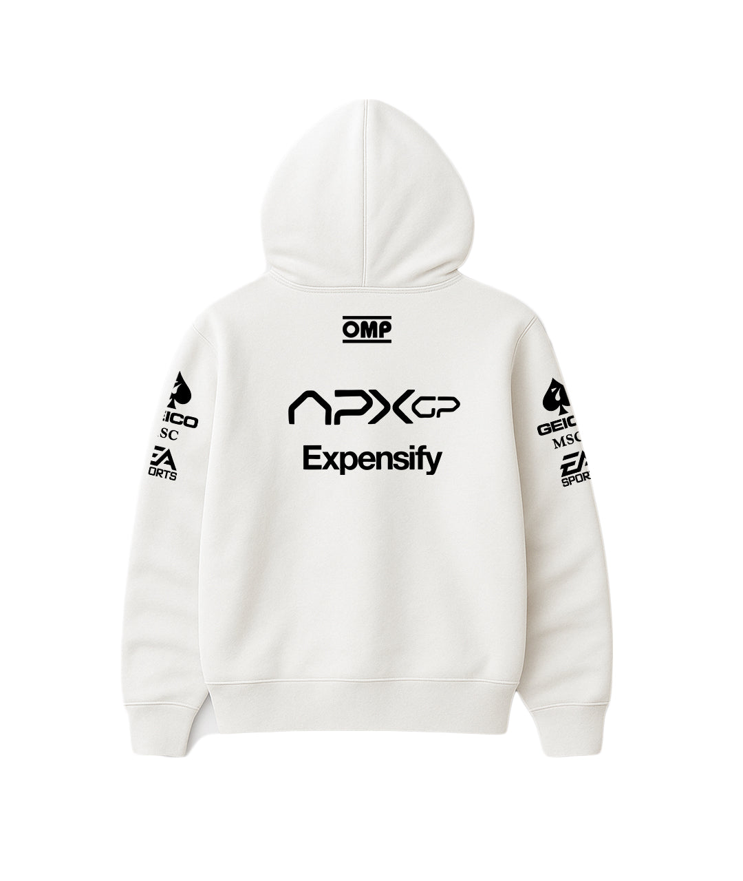 F1 フォーミュラ1ザムービー APXGP チームパーカー-アイボリー APEX GP White Sponsor Hoodie – Limited Edition – Armadio India