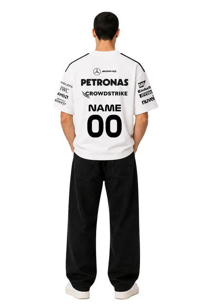 [CUSTOM] Mercedes White Oversized Team Tshirt