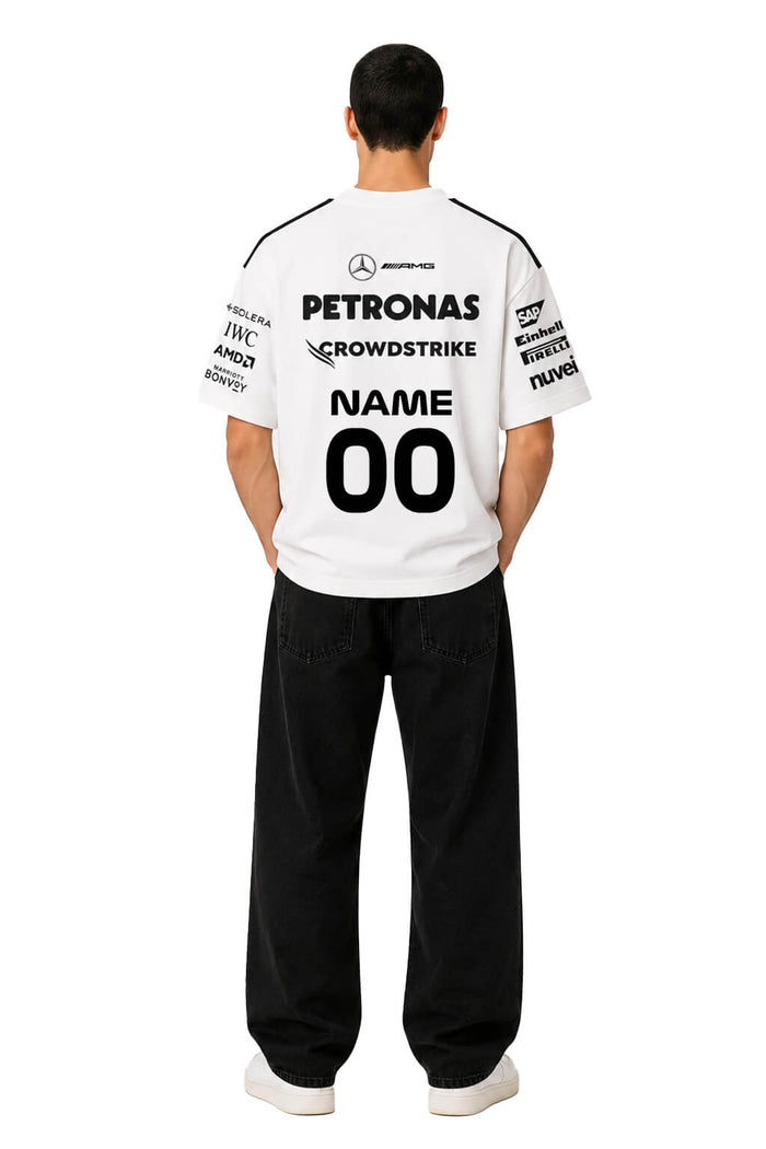 [CUSTOM] Mercedes White Oversized Team Tshirt