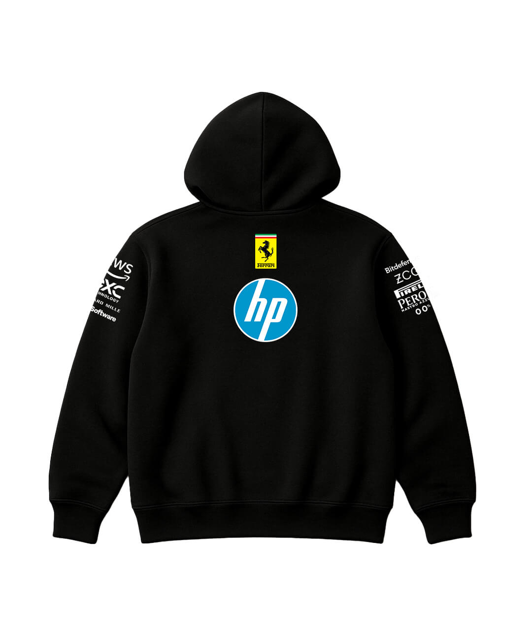 Ferrari Black Sponsor Hoodie
