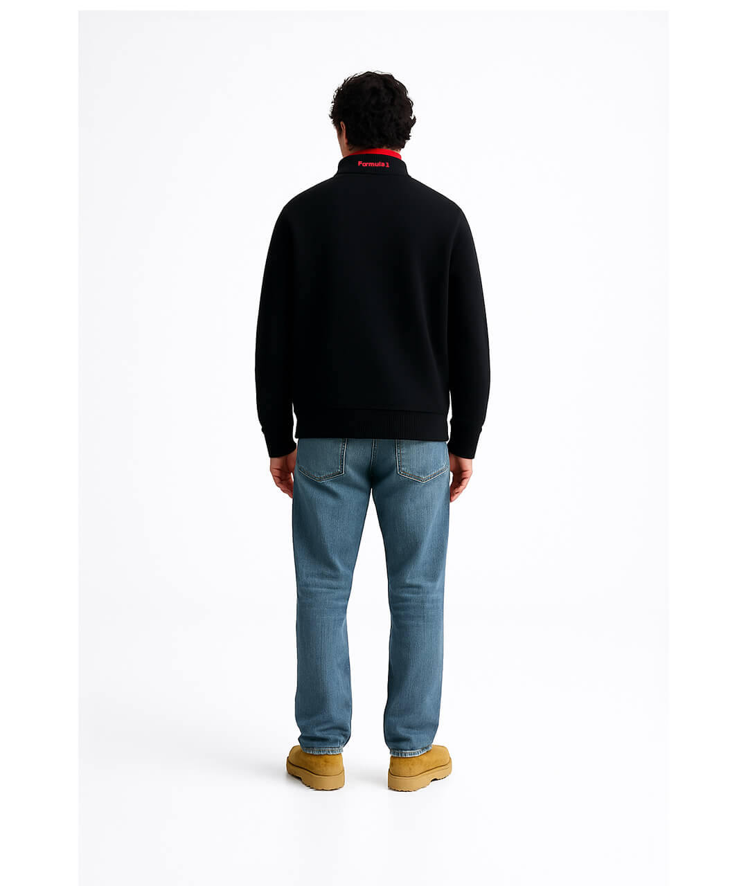 F1 Black Quarter-Zip Sweatshirt – Red Trim
