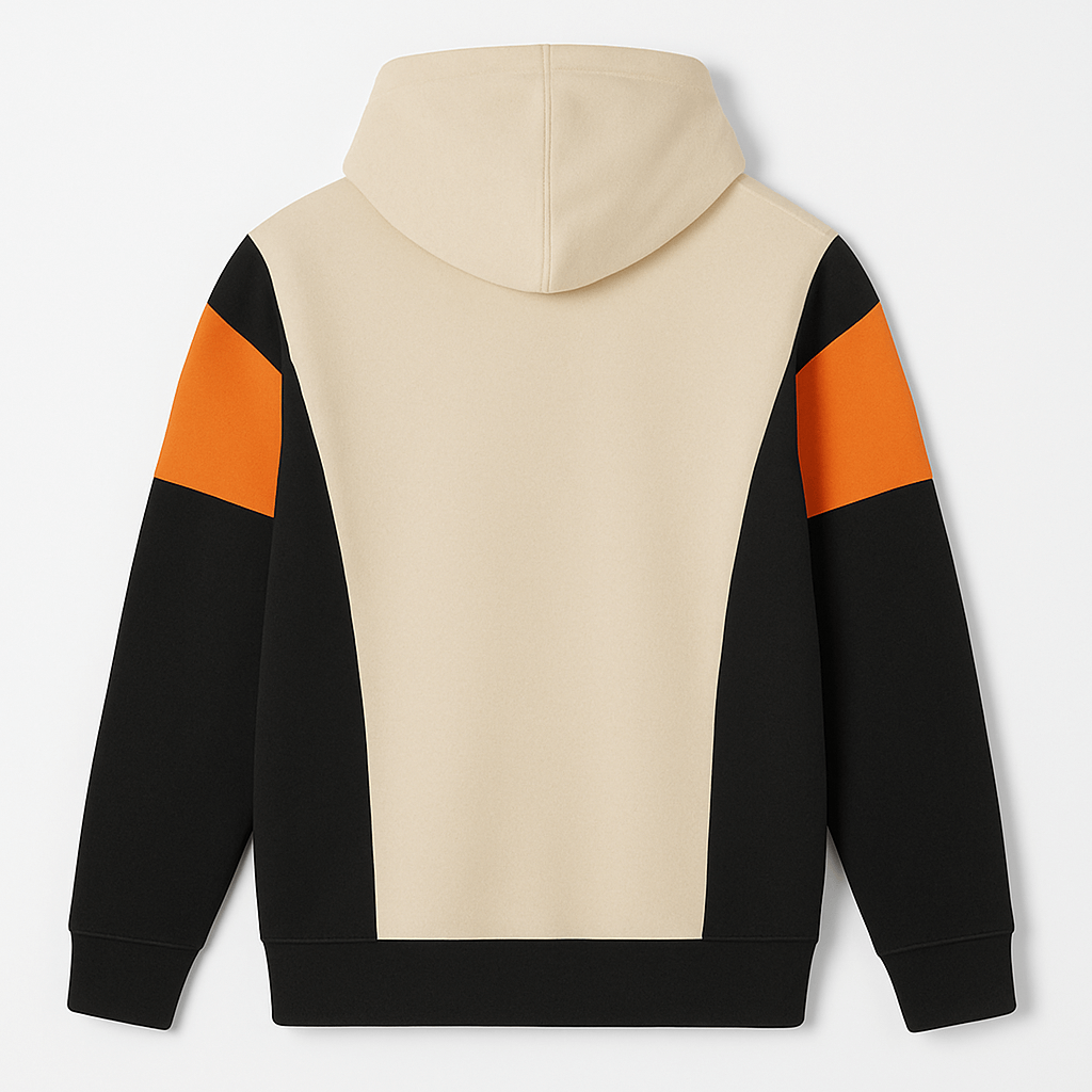 McLaren Triple-Tone Street Hoodie – Oversized Beige/Black/Orange