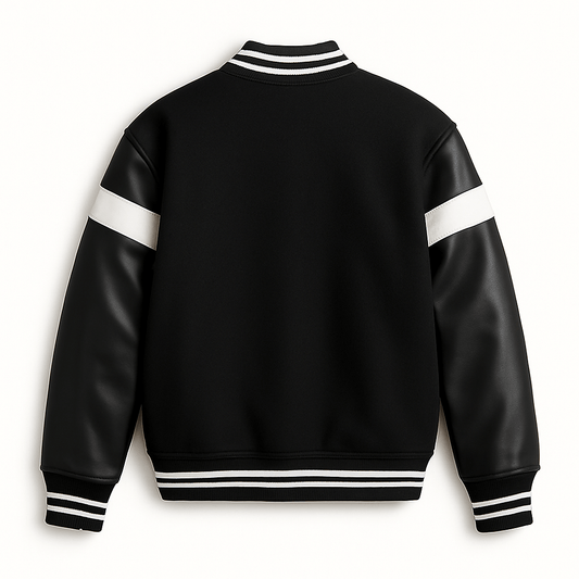 Noir Stripe Varsity Jacket