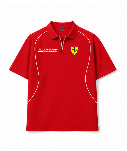 SF Rosso Minimal Zip Polo