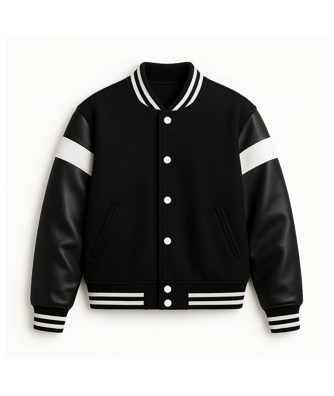 Noir Stripe Varsity Jacket