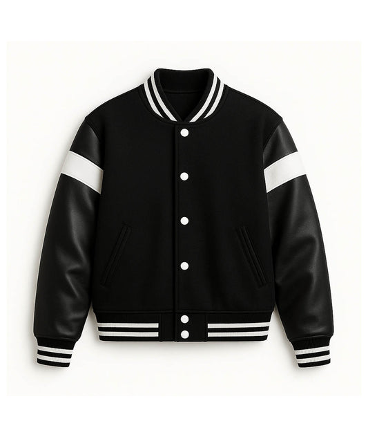 Noir Stripe Varsity Jacket