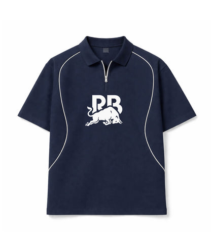 Cosmic Navy RB Circuit Zip Polo